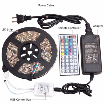 Светодиодные полосы света SMD 5050 IP65 с 16,4 фута 300leds прокладки 5м Цвет RGB изменяя гибкие света водить веревочки с 44Key пульт дистанционного